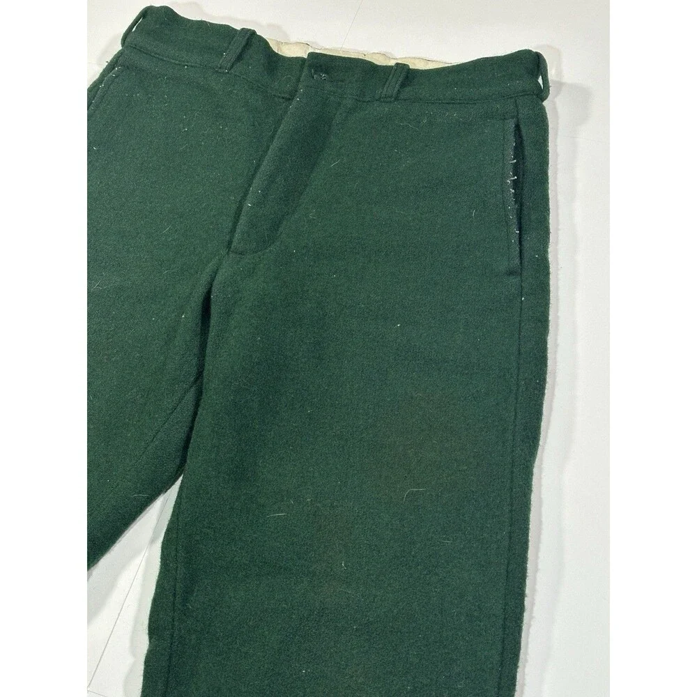 Vintage 60s 70s Kittery Trading Post Heavy Wool Hunting Pants Forest Green 30x36